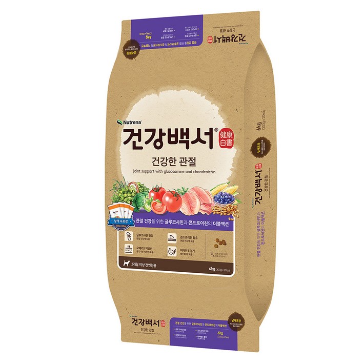 건강백서 강아지 기능성 사료, 뼈관절강화, 6kg, 1개