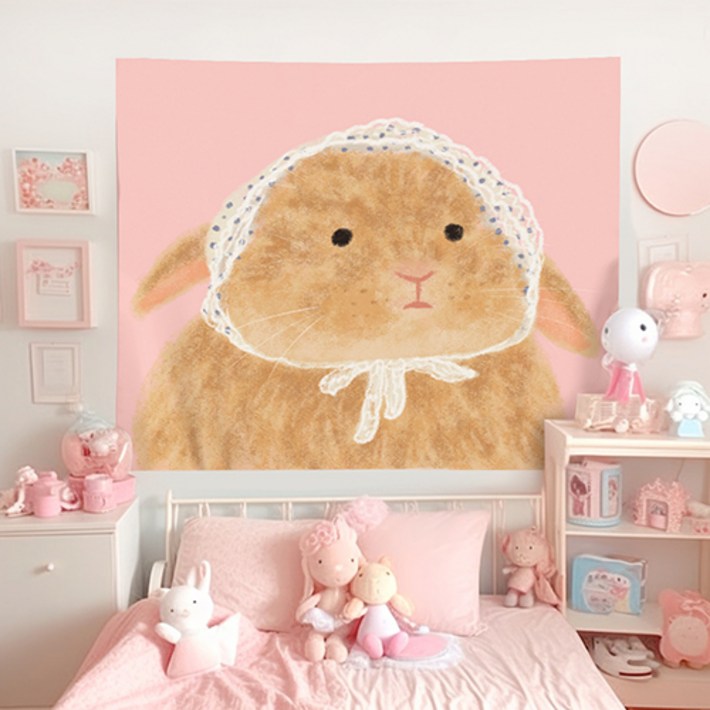 홈플로우 몽글몽글 감성 동물 홈인테리어 태피스트리