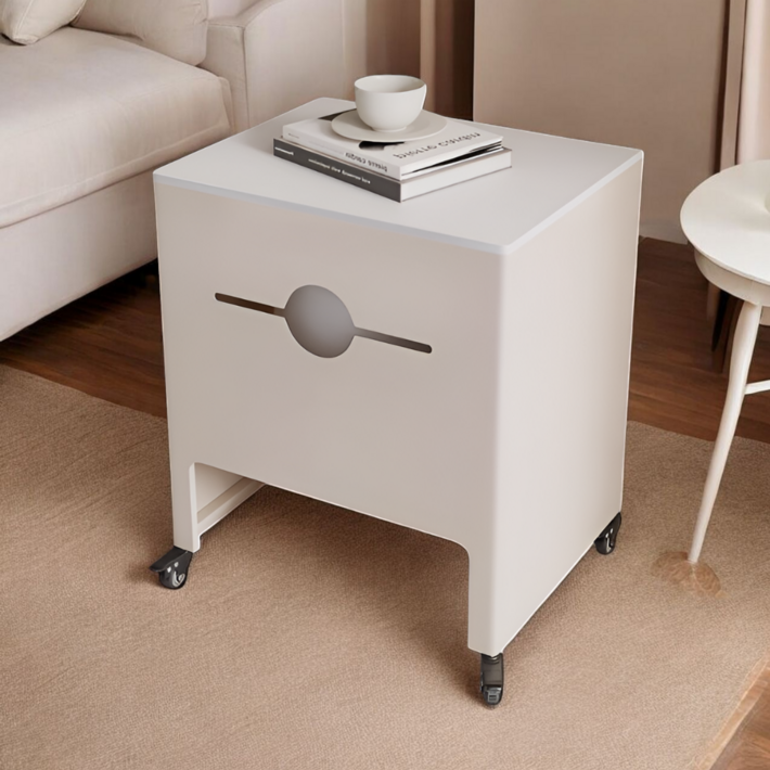 체리닷컴 공간활용 바퀴형 세라믹 로봇청소기장 겸협탁 수납장, A형 504060