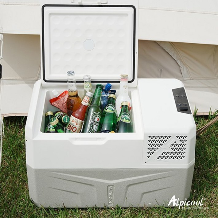 코오롱 공식판매 한정초특가 알피쿨 정품 캠핑냉장고 코오롱 차량용 냉동고 휴대 이동식 낚시 차박 30L 40L 50L, S30, 화이트