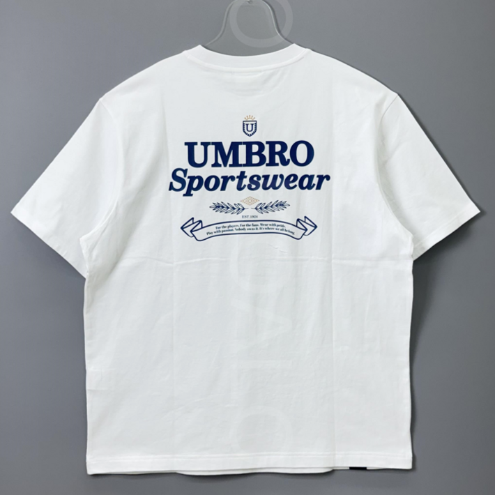 국내백화점판 UMBRO 엄브로 25신상 HBL 브리티시 캐주얼 반팔 티셔츠 화이트