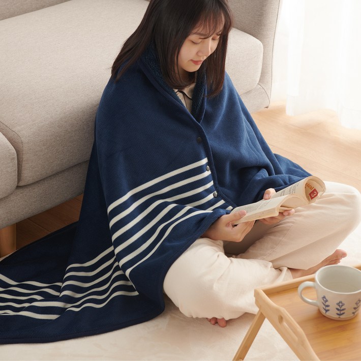 HOMERA 호메라 똑딱이 극세사 플리스 망토 담요