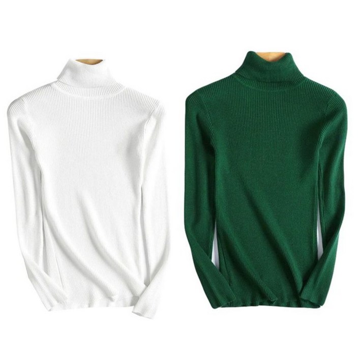 에쉬울프 여성 가을 겨울 기본 니트 목폴라티 11 한장더 2장