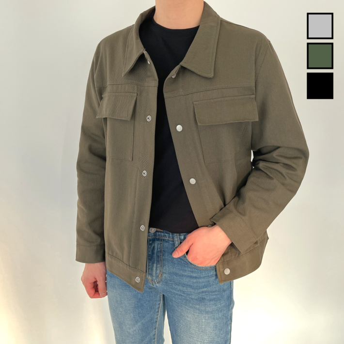 이브컴퍼니 남성용 오버핏 면 코튼 트러커 자켓 50031
