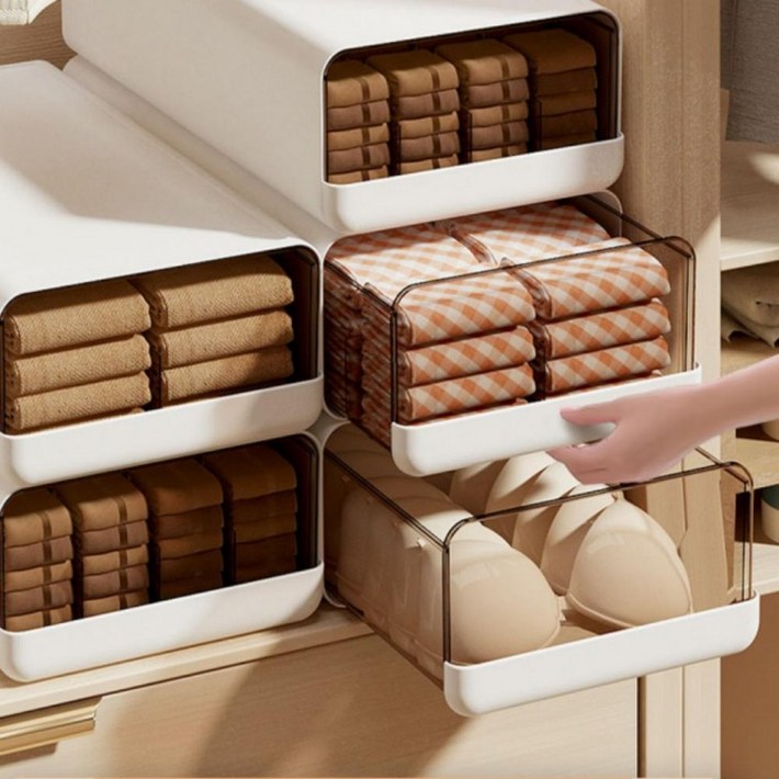 옷장 수납 대용량 슬라이딩 칸막이 서랍 정리함