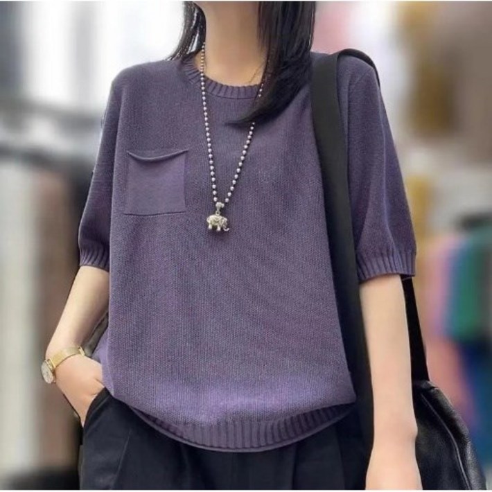 하루핏 라칠반팔니트  이쁜 니트 상의