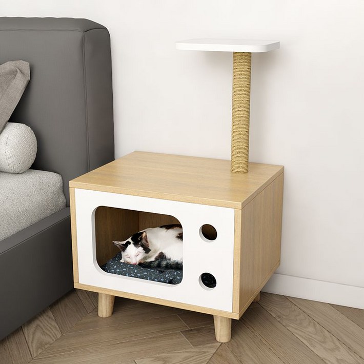 원목 고양이 숨숨집 협탁 스툴 캣타워 사이드 테이블
