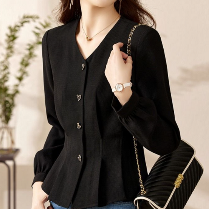 로렌미 하트버튼 페플럼 블라우스 S250813FW-13