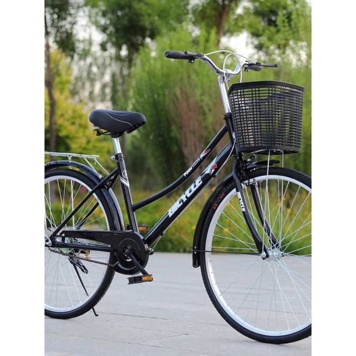 클래식 자전거 옛날 여성 쌀집자전거 장바구니 레트로