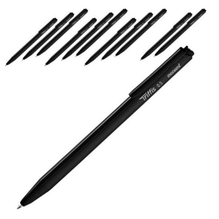 모나미 트리피스 볼펜 0.5mm, 블랙, 12개 모나미 트리피스 볼펜 0.5mm, 블랙, 12개
