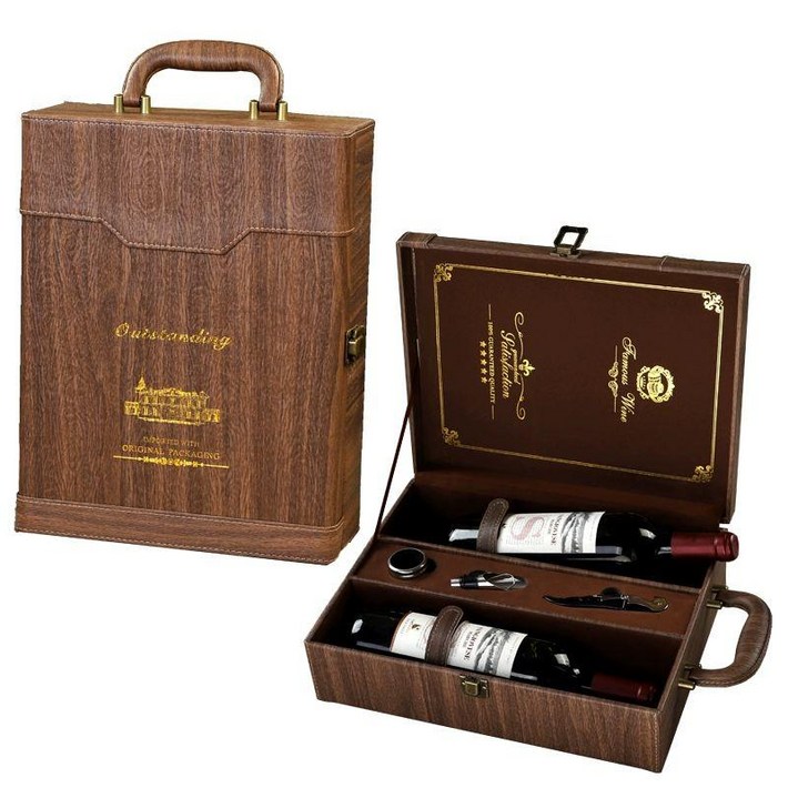 와인 가방 우드 케이스 보관 선물 위스키 보틀 캠핑 와인케이스 칠링백 휴대용 선물용