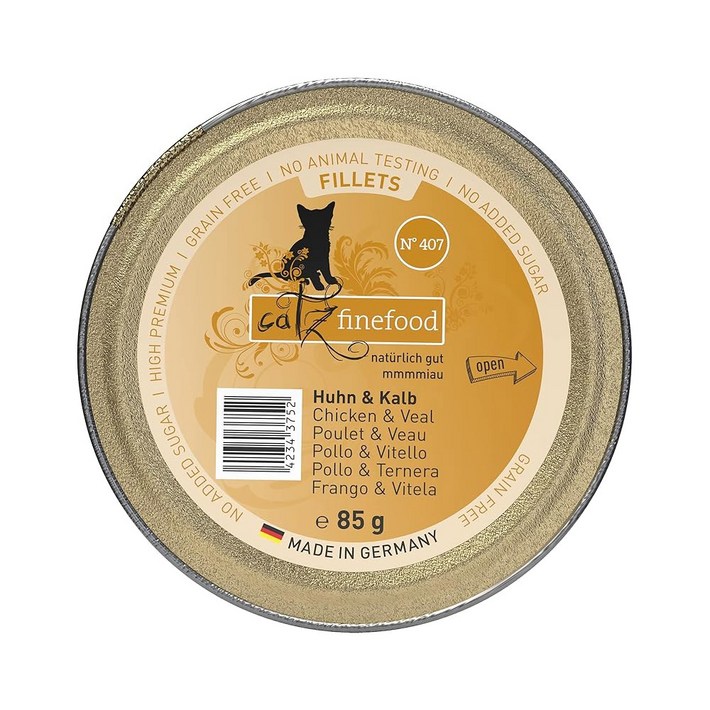 캣츠 파인푸드 필레 411호  젤리 팩에 담긴 튀르키예, 치킨, 양고기 12 x 85g