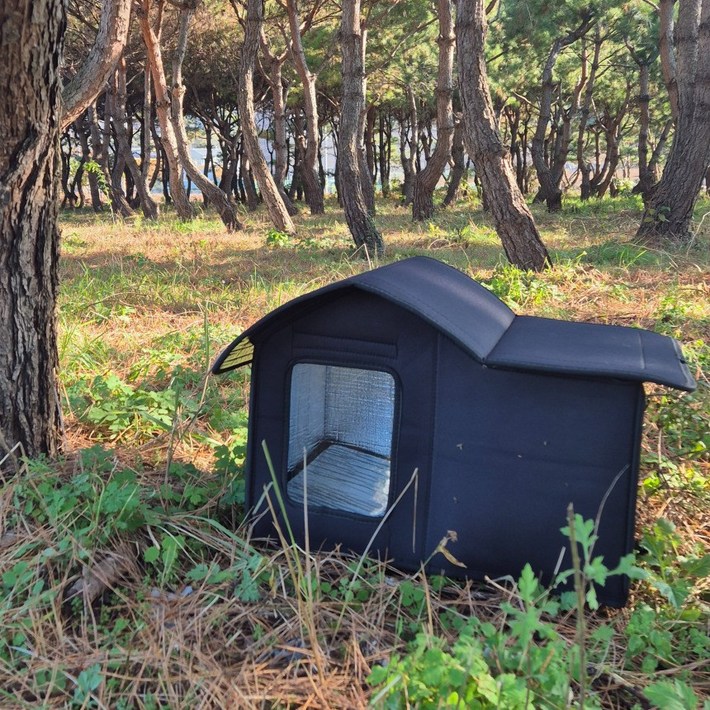 코지톡 길고양이 야외집 길냥이 급식소 실외 숨숨집 하우스, 1개, 블랙