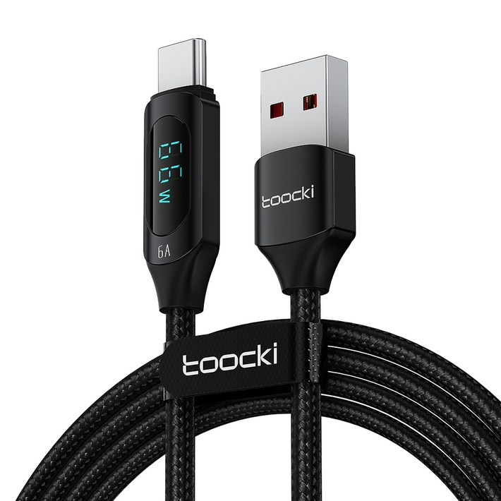 TOOCKI 알루미늄 합금 LED 디스플레이 6A C 타입초고속 충전 케이블블랙, 2m, 화이트, 2개 TOOCKI 알루미늄 합금 LED 디스플레이 6A C 타입초고속 충전 케이블블랙, 2m, 화이트, 2개