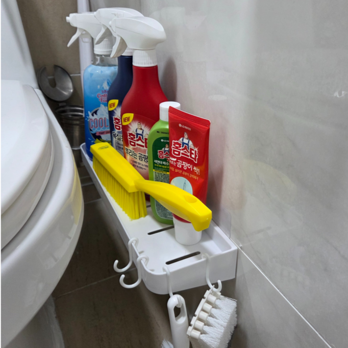 핀딘 욕실 선반 물빠짐 다용도 정리대, 화이트, 1개