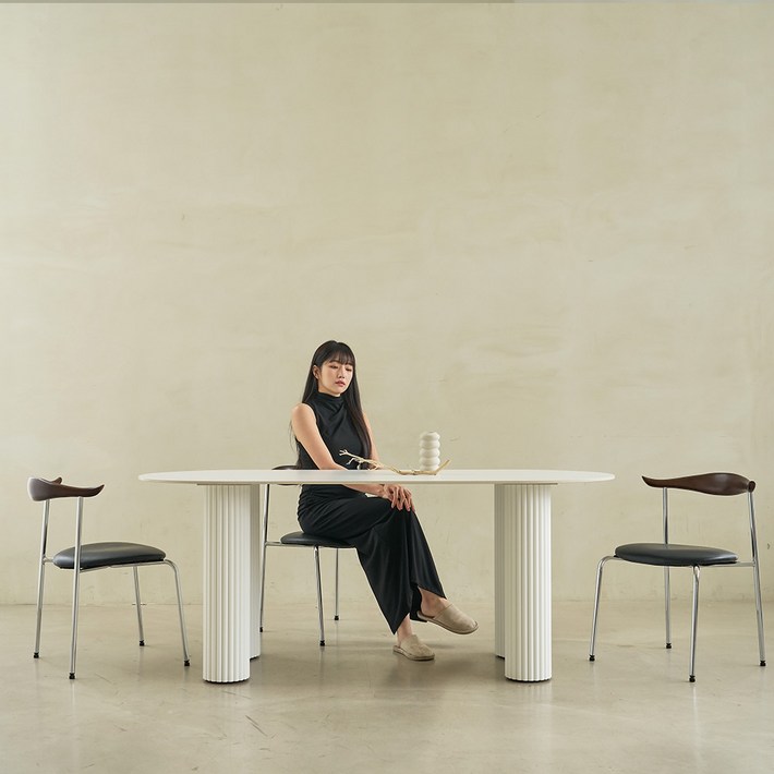 제이픽스 블랑 포세린 통 세라믹 템바보드 식탁 테이블 3size 2color