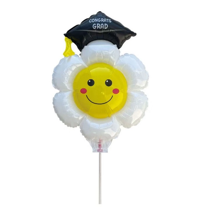 올리브파티 대형 리본 졸업 학사모 데이지 스틱 막대 풍선 세트