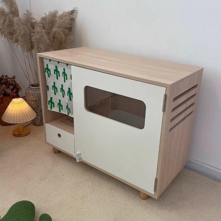 하우스형 고양이 화장실 가정용 카페 창업용 반려묘 우드