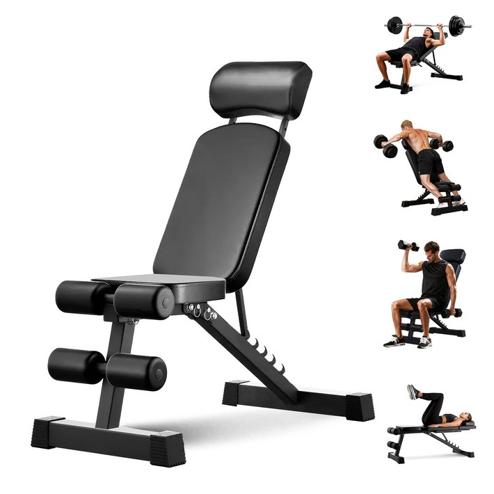 NewBoy 트레이닝 벤치, 다기능 싯업 벤치, 접이식, 최대 하중 150kg, 플랫 벤치, 근력 운동, 각도 조절 용이, 복근 등근 운동, 덤벨 벤치, 확장 가능, 보관 용이