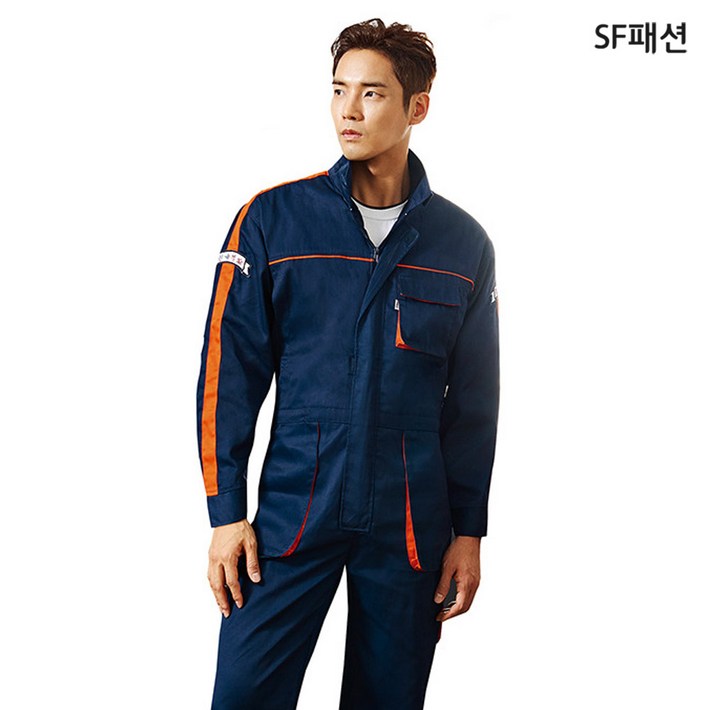 춘하 TC원단 일체형 정비복 스즈끼 작업복 우주복, 네이비sftb711, 1개