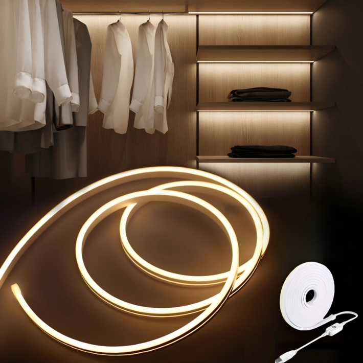 맥시브이 셀프 인테리어 조명 붙이는 led 줄조명, 1세트, 노란빛전구색