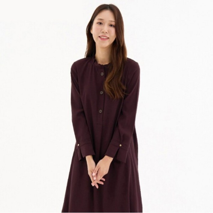 샤트렌 직영배색 스티치 단추 포인트 원피스HCBFOP202