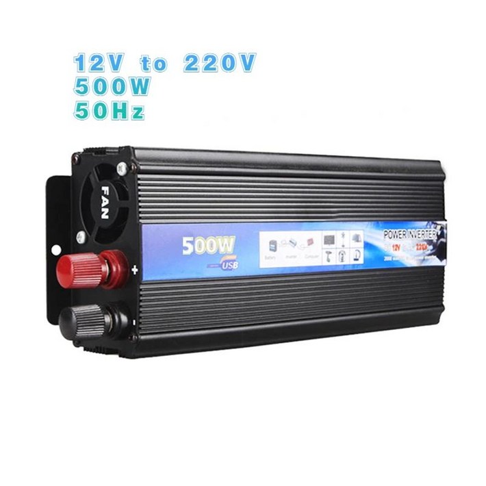 12V24V DC에서 AC 220V 전력 인버터 자동차 전압 변환기 500W 1000W USB 충 포함
