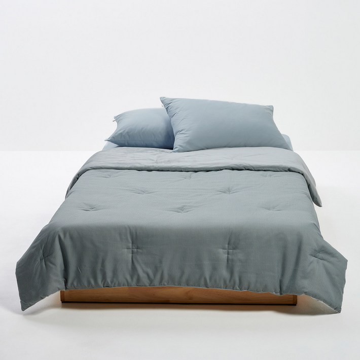 JAJU 25N 소프트 극세사 피치스킨 차렵이불SS블루그레이 443308