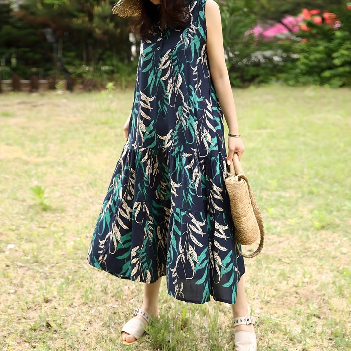 네모엔룩 나염롱 원피스