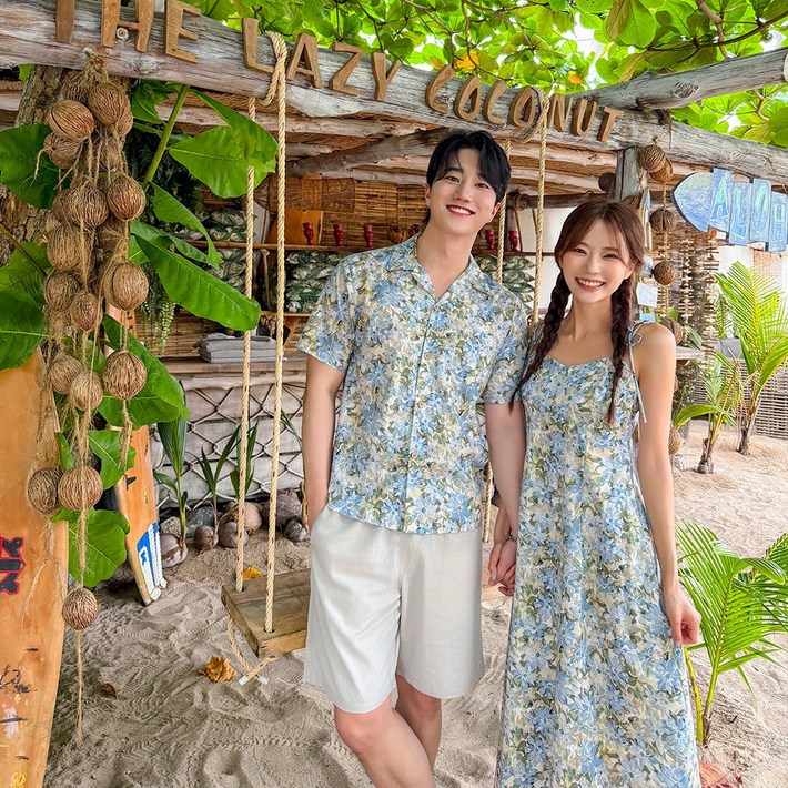 두말루안 휴양지커플룩 신혼여행 시밀러룩 바캉스 허니문 비치웨어