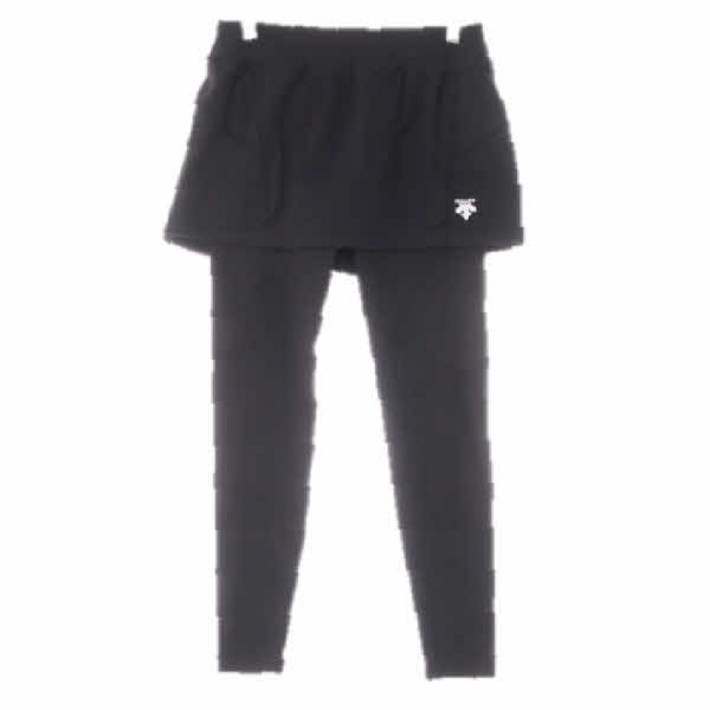 0118 DECSENTE 블랙 스포츠로고치마레깅스 70