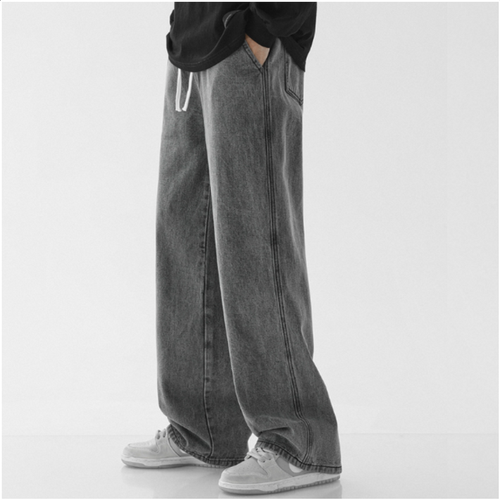 에쉬울프 남자 스탠다드 밴딩 와이드 데님팬츠