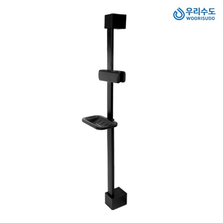 욕실템 국산 블랙 사각 슬라이드바 샤워기거치대 원룸꾸미기