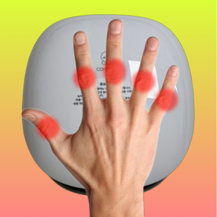 손 손가락 관절 마디 저림 방아쇠수지 통증 온열 지압 분리형 케어기 마사지기 안마기