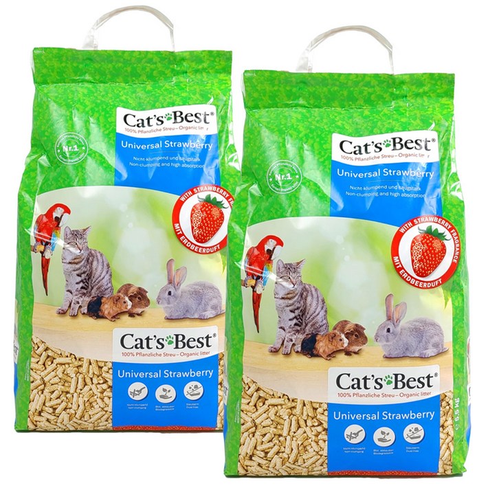 캣츠베스트 유니버셜 우드펠렛 고양이 화장실 배변모래 딸기향 10L5.5Kg2개, 5.5kg, 2개