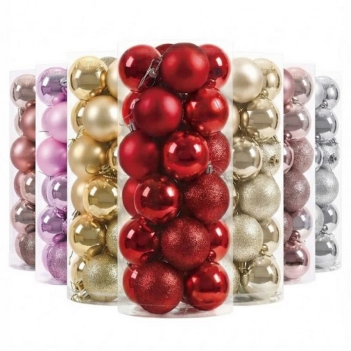 크리스마스 트리 장식용 유광 무광 글리터 믹스 미니 오너먼트 볼 3cm 24입