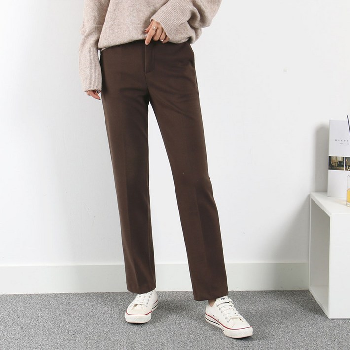 나인뮤즈 기모 겨울 밴딩 팬츠 여성 3XL 빅사이즈 토프 기모 슬랙스