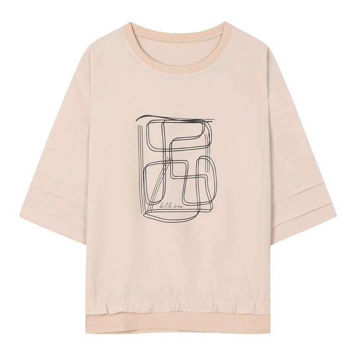 베스띠벨리 프린팅 프릴 디테일 티셔츠 BJIBH2817