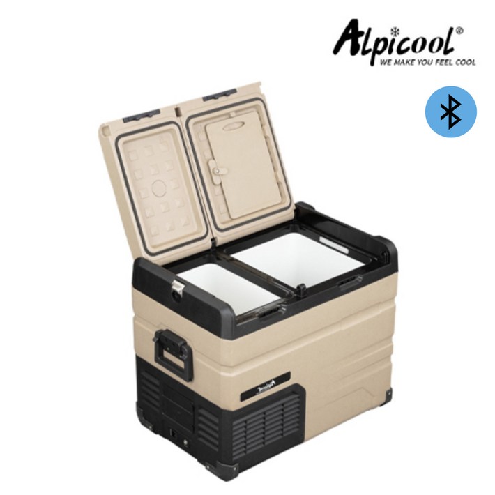 정식수입공식판매 알피쿨 캠핑용 냉장고 블루투스 모델 KRTA55BT 55리터 대용량 1년AS 무상 어댑터포함 준중형SUV 이상 적재가능