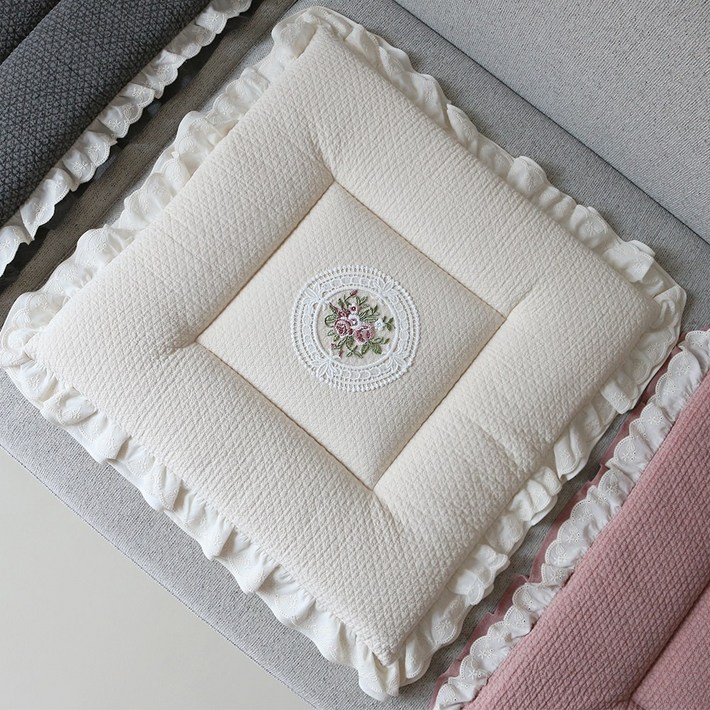 데코벨 순면 다이아 레이스 방석 1단3단 좌식방석의자방석소파방석