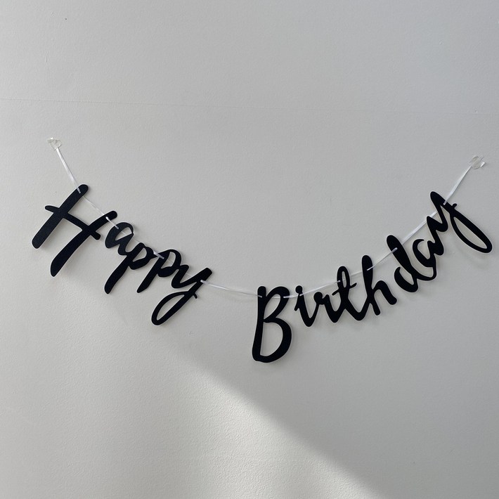 필기체  해피버스데이 생일 가랜드