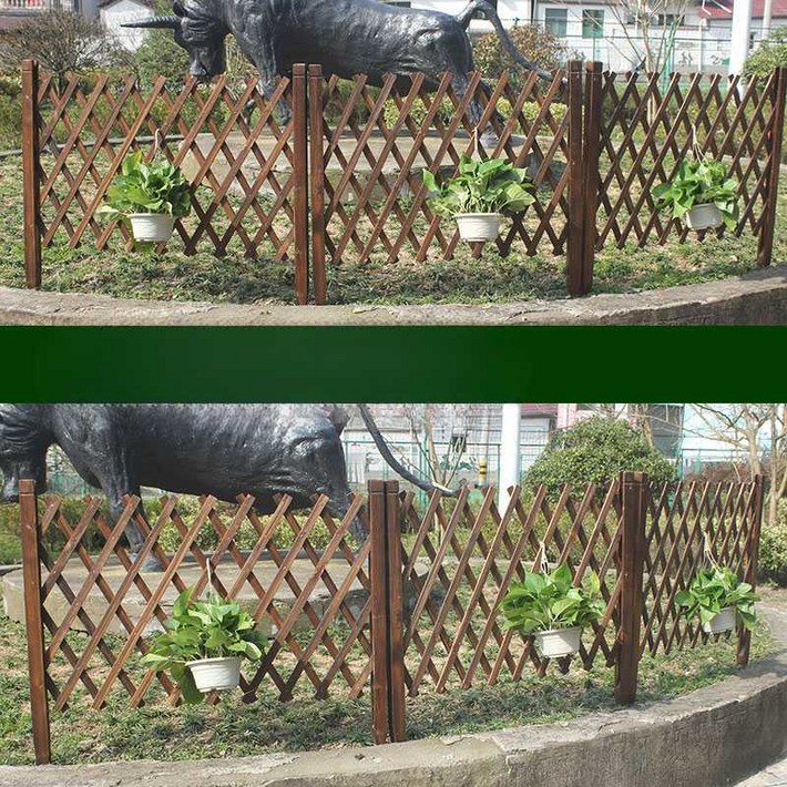 나무 접이식 펜스 공원 울타리 마당 조경 목재 파티션 높이50 폭140 두께 0.7 다리