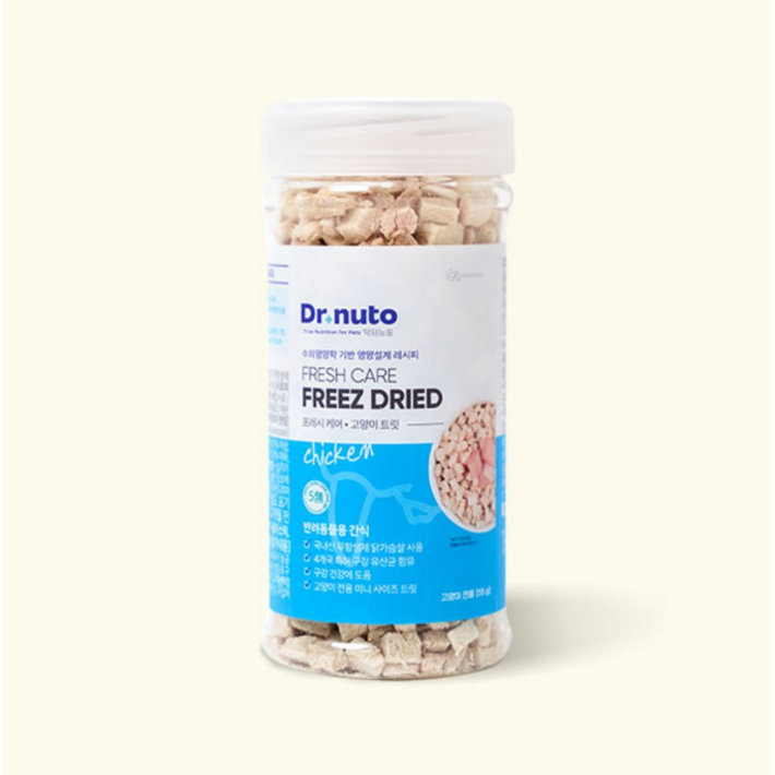 닥터뉴토 고양이 동결건조 간식 유산균 트릿 구내염구취치석제거 도움, 5개, 55g, 치킨