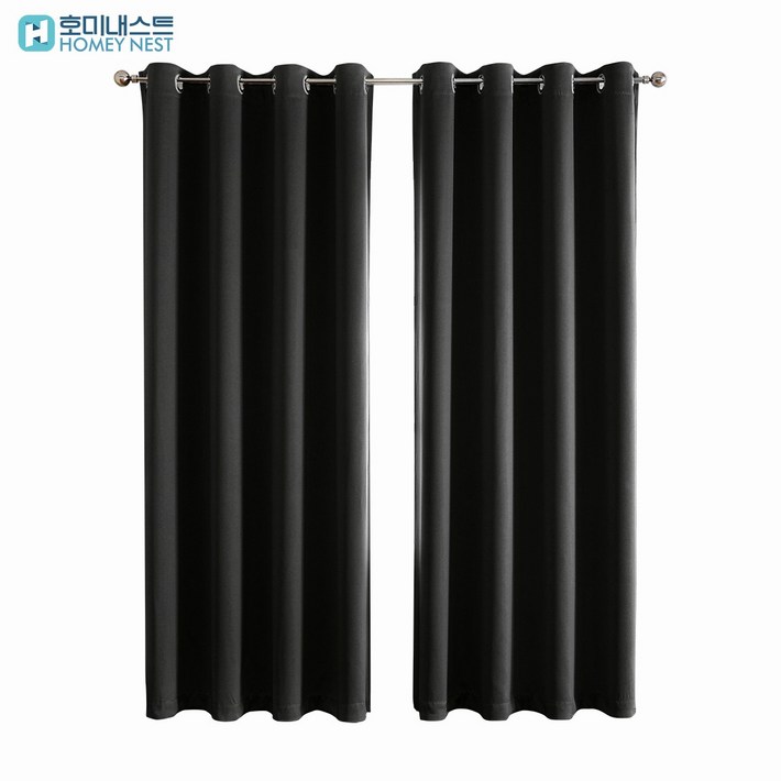 11 HOMEY NEST 완벽 빛차단 3중직 단열 방풍 암막커튼 거실 커텐 아일렛형