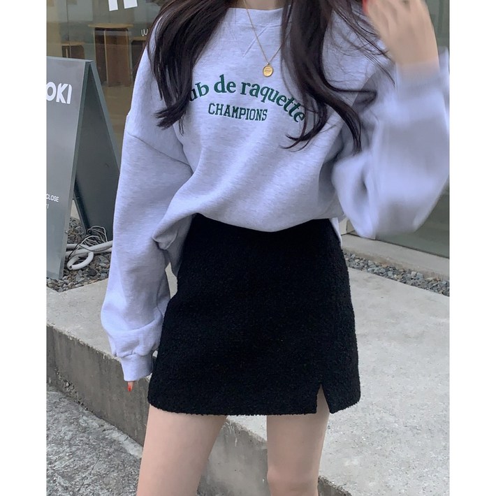 루이즈 자수 레터링 기모 맨투맨 루이즈 자수 레터링 기모 맨투맨