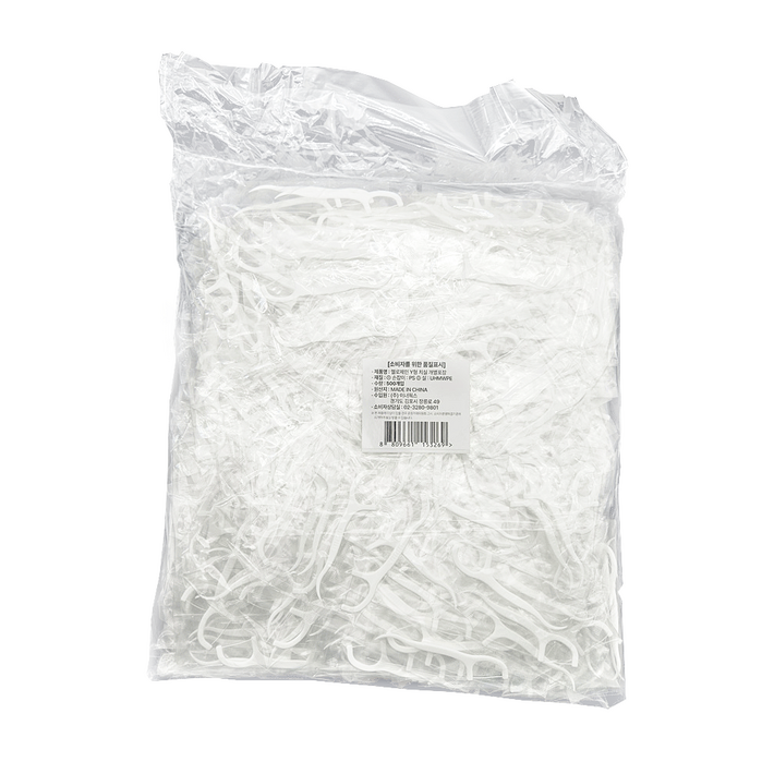 헬로제인 Y형 일회용 치실 개별포장 500개, 1개, 500개입, 7.4cm