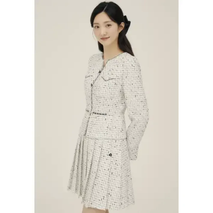 JJ지고트브레이드 트위드 재킷 원피스 GP3A0OP121