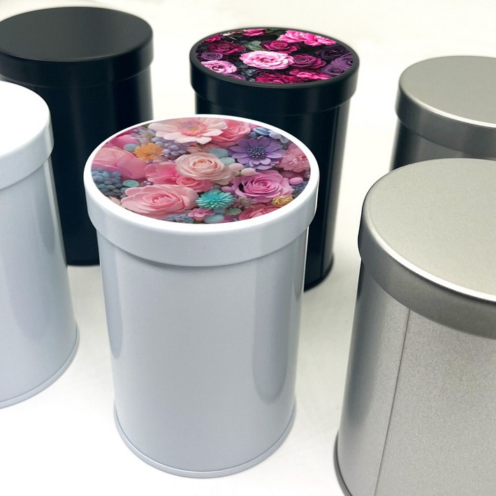 R054 원형 틴케이스 3종 컬러 철제 붓펜 굿즈 정리함, 30개, 흰색