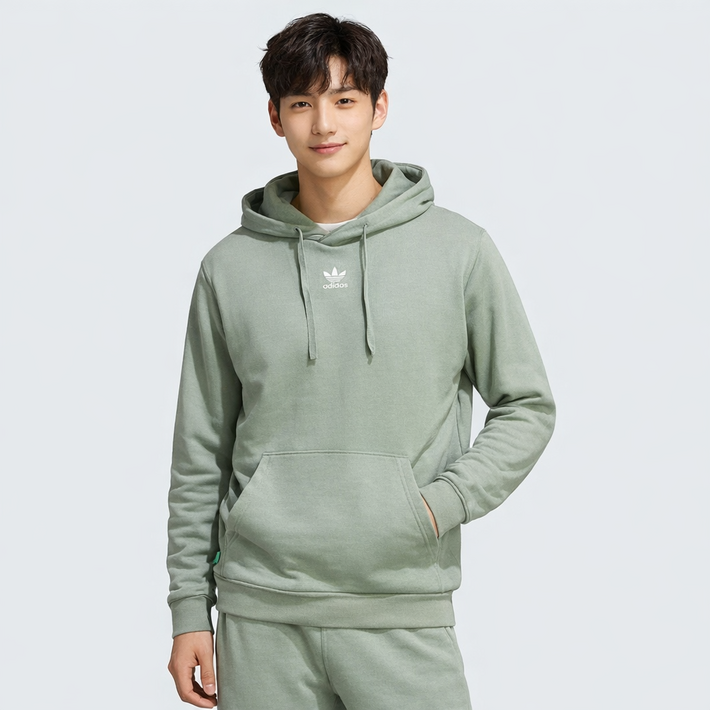 아디다스 에센셜 플러스 헴프 후디 그린 따뜻한 부드러운 정사이즈 캐주얼 후드티