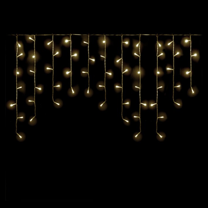 엘스토리몰 LED 고드름전구 2.1M 100구 4개  점멸기 1개 크리스마스 트리 조명 전구, 1개, 투명선 웜색 4개  점멸기 1개